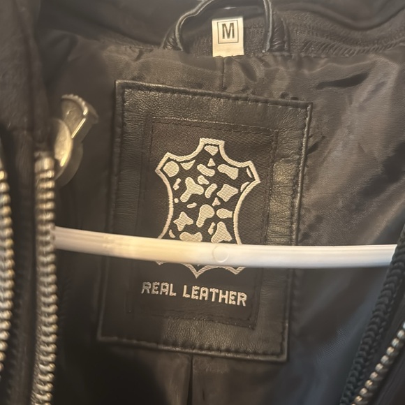 Angel Jackets Tralee Black Bomber Lambskin Leather Jacket with Removable Hood - Picture 9 of 10